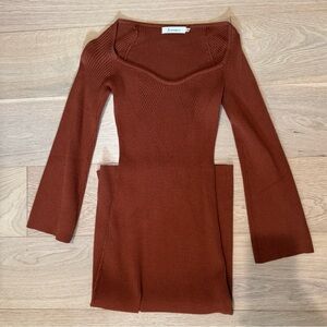 Terracotta Knit Midi Dress